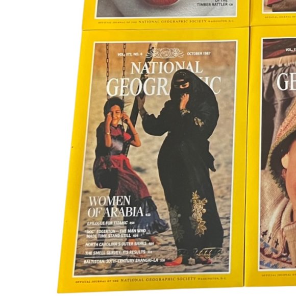 1987 (July-Dec) NATIONAL GEOGRAPHIC 6 Magazines With Faux Leather Slip Cover - Picture 7 of 13